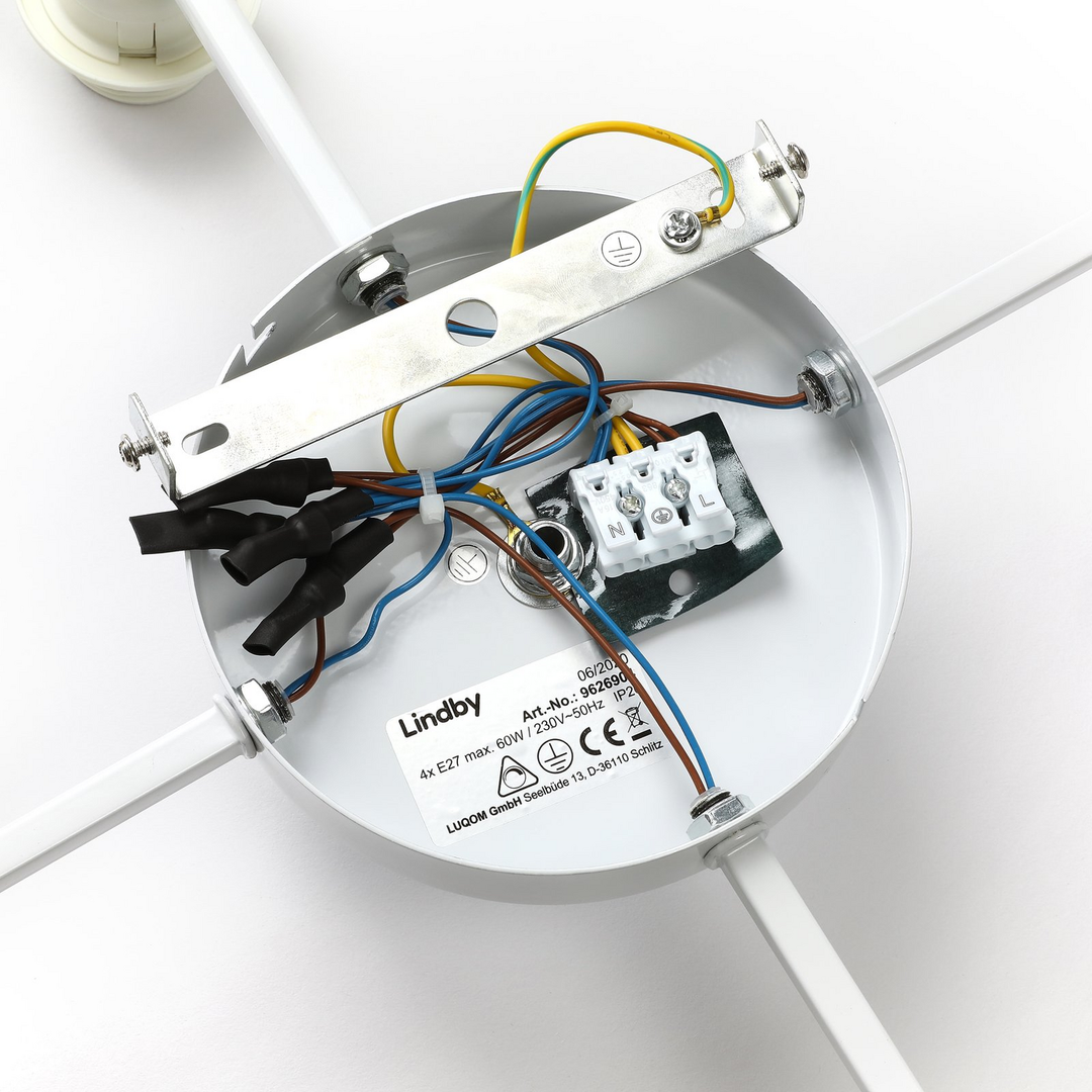Lindby Laurenz Deckenlampe Wohnzimmerleuchte Deckenlampe Deko Stoffleuchte E27 B-Ware