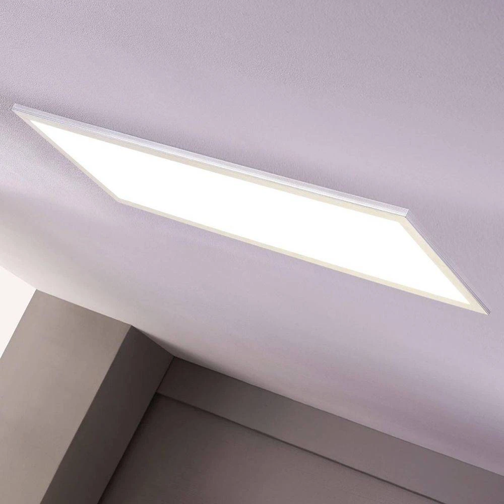 Lindby Livel LED-Panel Deckenlampe Deckenleuchte Lampe 36 W 80x30 cm weiß silber