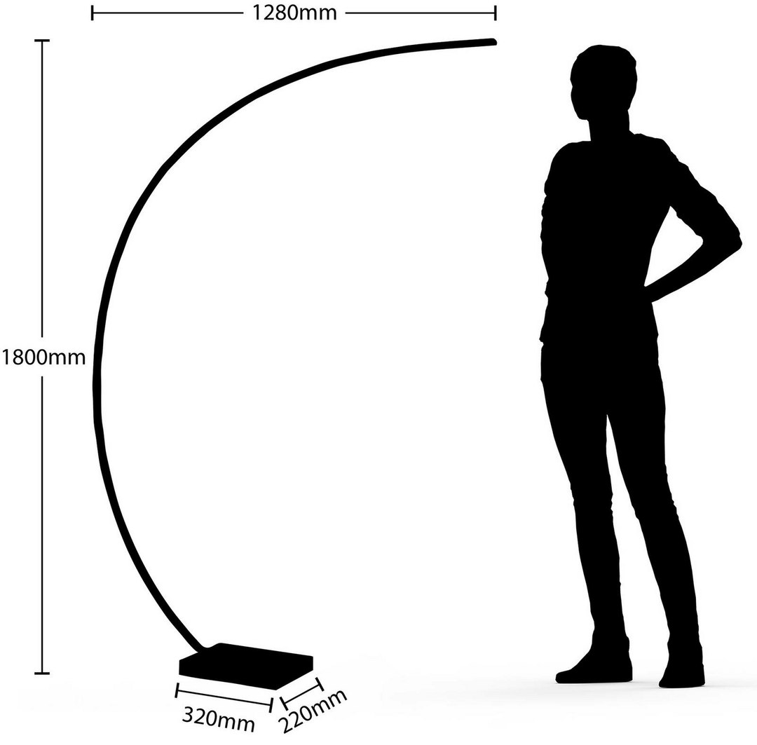 Lindby Kendra LED-Bogenstehleuchte Stehlampe Standleuchte Standlampe schwarz617