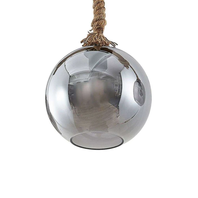 B-Ware Lucande Hängeleuchte Pendelleuchte Lampe Holzbalken Rauchglas Schwarz Holz Led