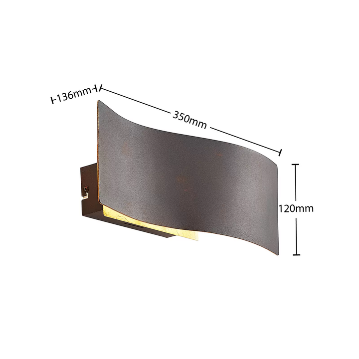 Lindby Larisa LED-Wandleuchte in welliger Form Wandlampe Leuchte Außenwandlampe
