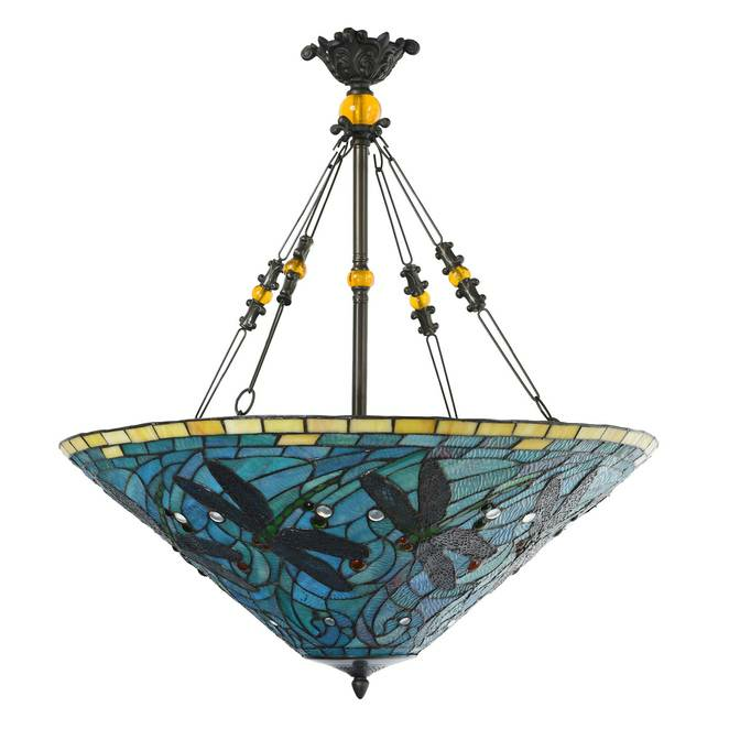 Clayre&Eef Hängeleuchte 5975 Hängelampe Deckenlampe Lampe buntes Tiffany-Design