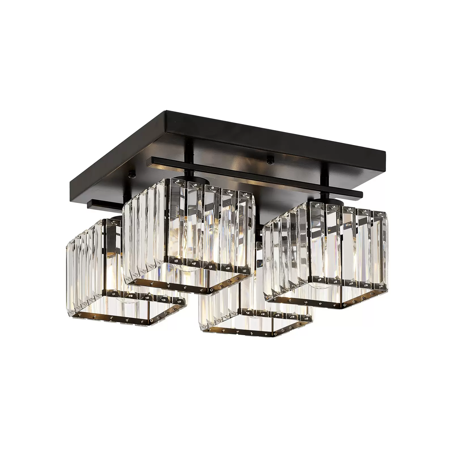B-Ware Avonni Deckenleuchte Av 1795 4 Bsy Deckenlampe Deckenlicht 4 Fl. Quadrat Schwarz