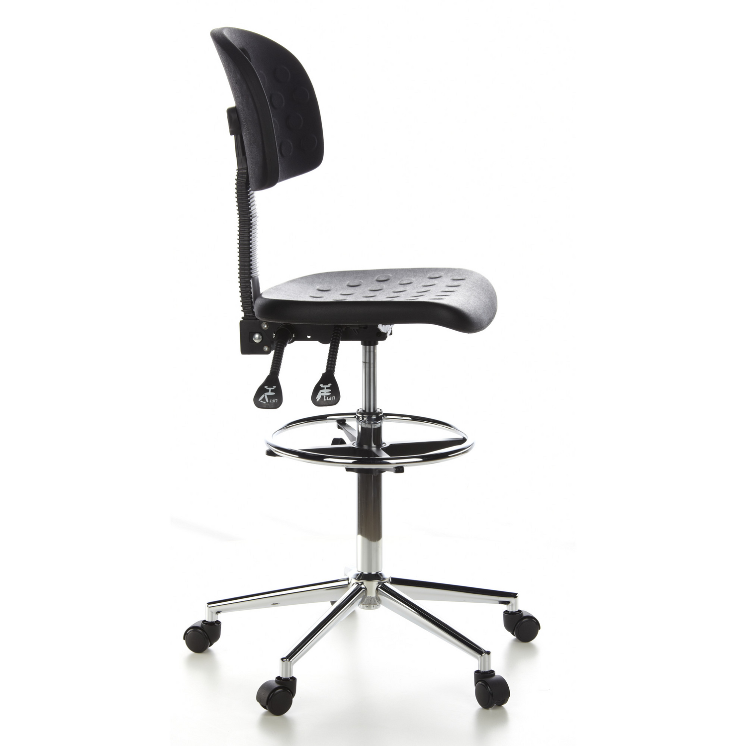 B-Ware Hjh Office Hocker / Drehhocker / Arbeitsstuhl Top Work 23 Hartschaum Schwarz Chr