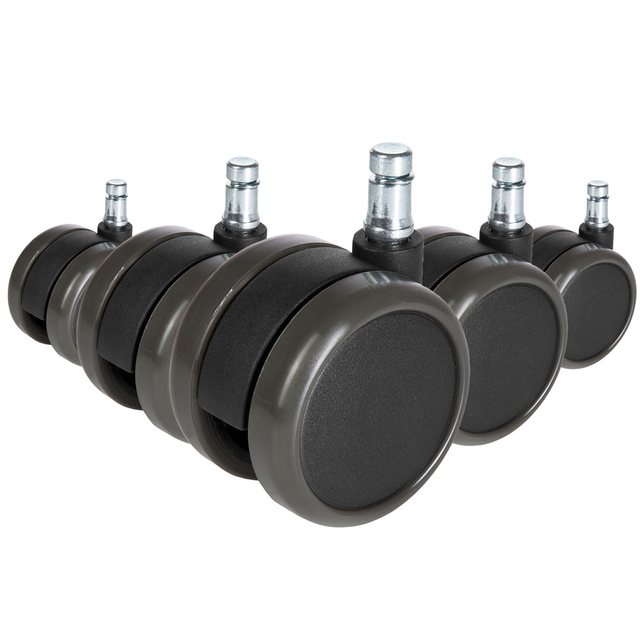 Hjh Office Rollen Doppelrollen Stuhlrollen Hartböden 10mm 65mm Schwarz 5er B-Ware - 4260354052261