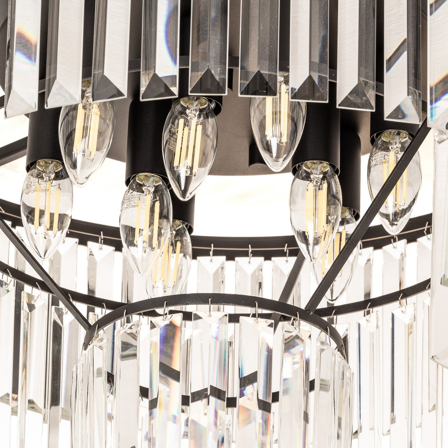 Nowodvorski Deckenleuchte Cristal Kronleuchter Lampe Transparent Schwarz ø 56cm B-Ware - 5903139762793
