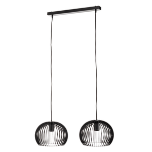 Suspension Euluna Larus en acier noir, 2 bouteilles, reconditionnée. Lampe suspendue, plafonnier, douille E27