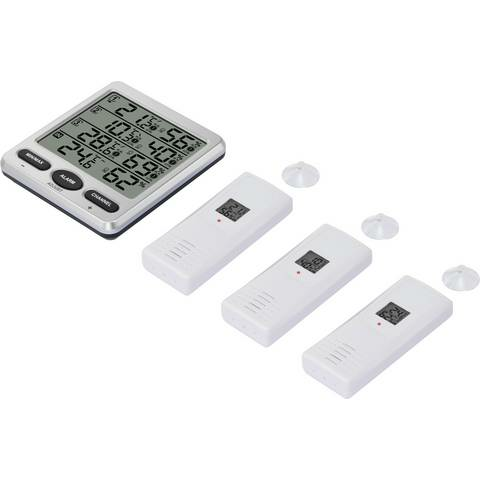 Renkforce Funk-Thermo-/Hygrometer Barometer Messgerät  Wettermessgerät Silber