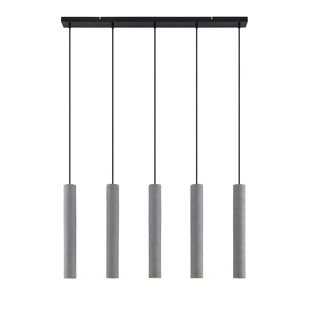 Lindby Concretto Pendelleuchte Hängeleuchte Deckenlampe Lampe 5-flmg GU10 grau