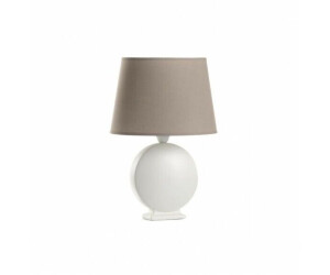 Euluna Tischleuchte Zen Schirm beige Keramikfuß 46cm Tischlampe Lampe Leuchte