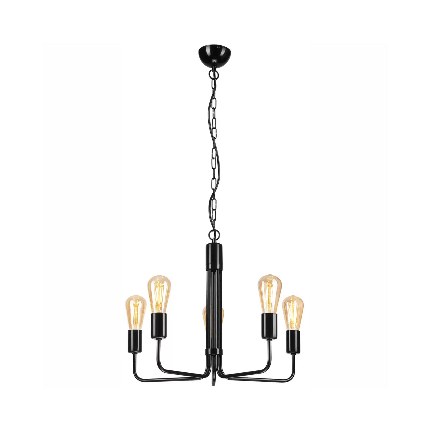 Kronleuchter Malou Fünfflammig Schwarz Deckenlampe Pendellampe Lampe Leuchte E27 B-Ware - 5907687444552