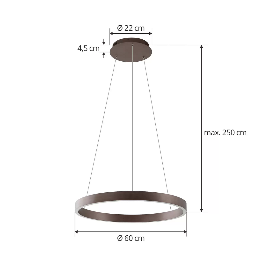 Lucande Smart LED-Hängeleuchte Yonam kaffee Deckenlampe Deckenleuchte Lampe Spot