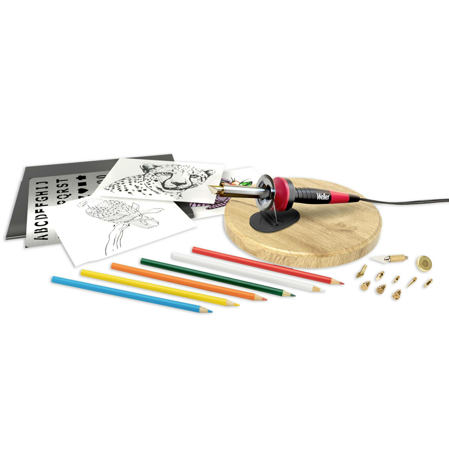 B-Ware Weller Brandmalkolben Set Kolben 230 V 25 W 430 °C Brandmalerei Projekt 28 Teilig - 4003019446254