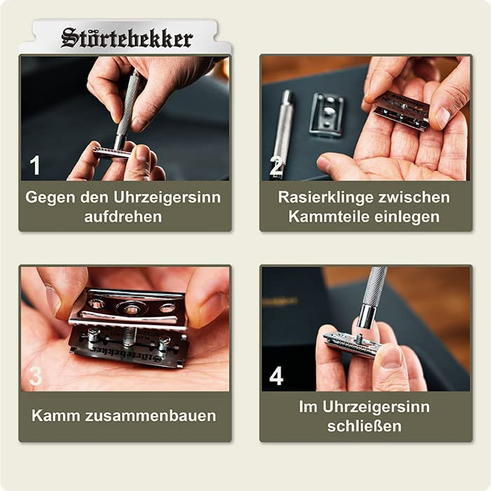B-Ware Störtebekker Premium Rasierhobel Solingen Rasierer Bartpflege Rasierklinge Stahl