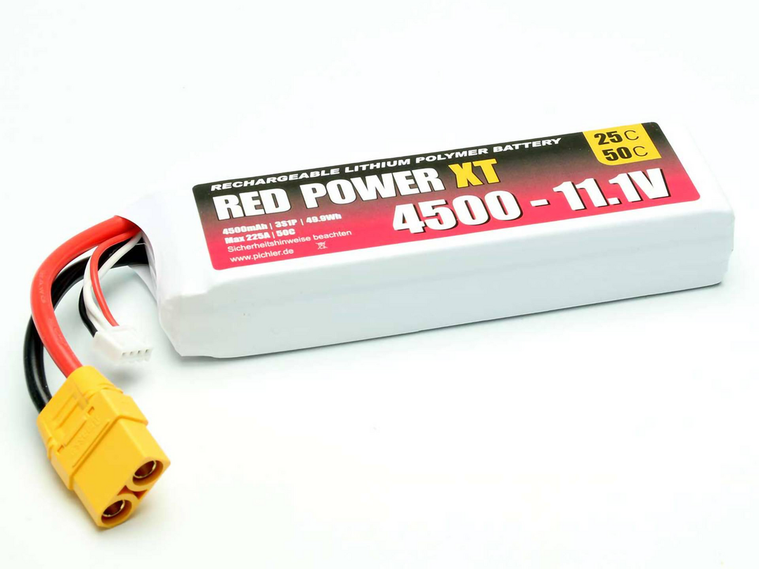 Red Power Modellbau-Akkupack LiPo 11.1 V 4500 mAh Softcase XT90 Akku Ladetechnik