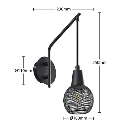 Lindby Zerda Wandleuchte  Wandleuchte Leuchte Lampe Leuchter Gitterschirm Hängen B-Ware - 4251911712926