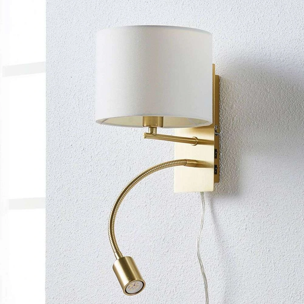 B-Ware Lindby Florens Wandleuchte Wandlampe Wand Lampe Leuchte Messing Matt 230 V E14