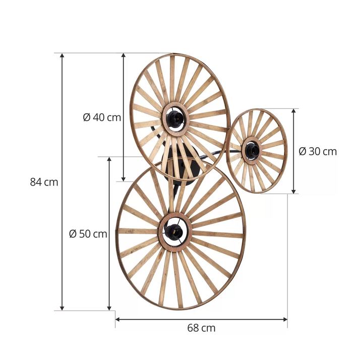 Lindby Wandleuchte Evandor naturfarben Bambus 3-flg Wandlampe Lampe Leuchte E27