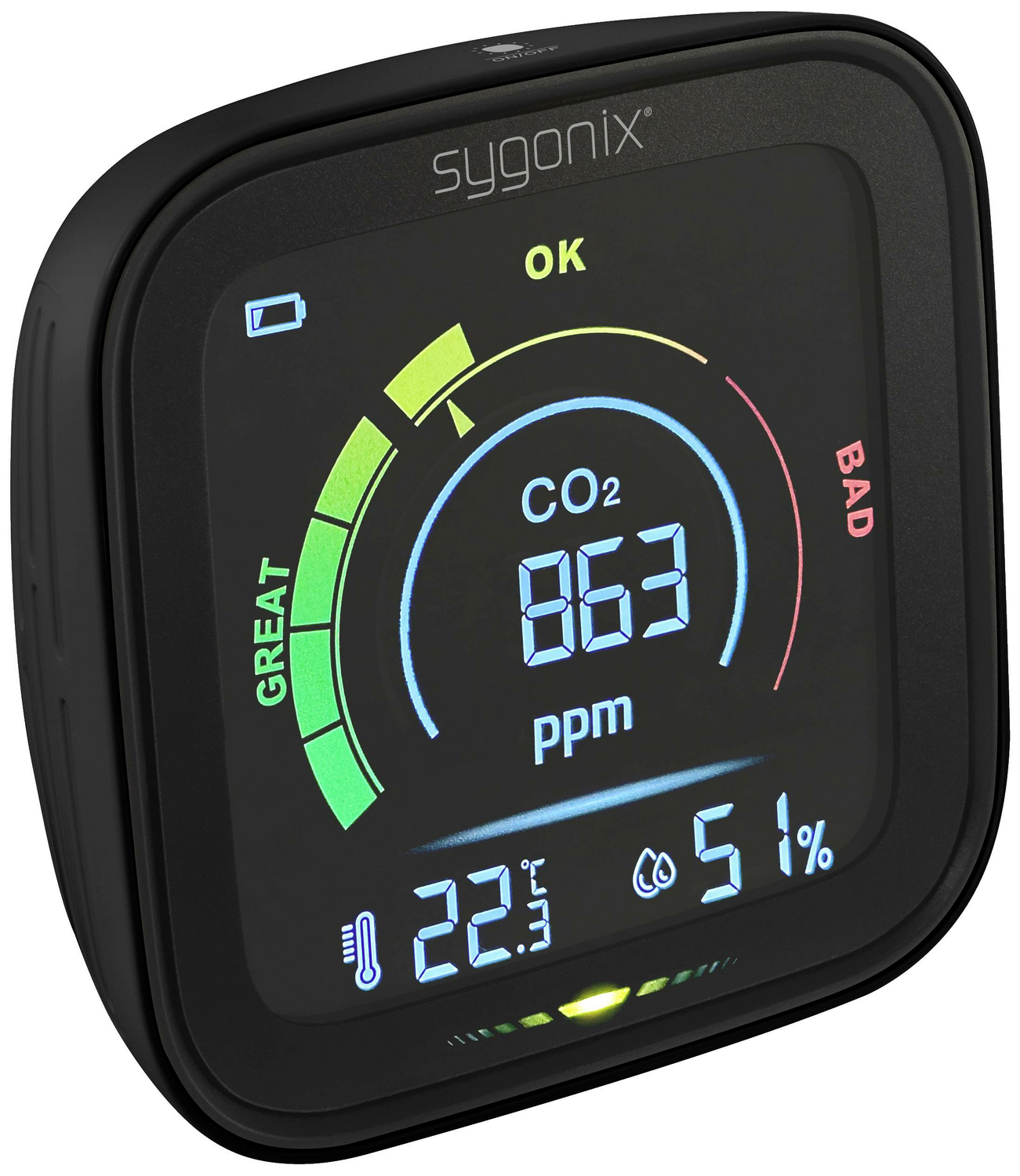 B-Ware Sygonix Thermo /Hygrometer Co2 Messgerät Messgerät Mit Co2 Angabe 400ppm Schw949