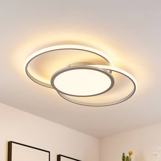 B-Ware Lucande Deckenleuchte Deckenlampe Led Senne Silber Leuchte Lampe Wohnzimmer Mode