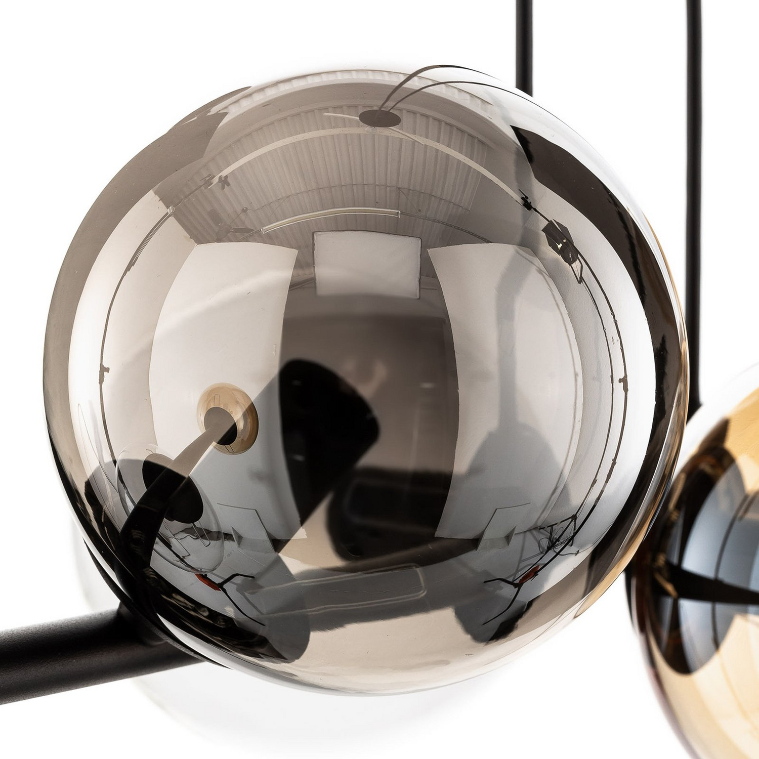 B-Ware Euluna Hängeleuchte Glassy Deckenlampe Pendelleuchte E14 8 Flg Glas Grafit Am478