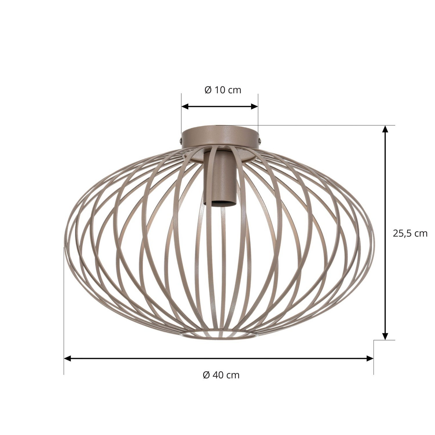 B-Ware Lindby Deckenleuchte Maivi Beige 40 Cm Eisen Käfig Deckenlampe Lampe Leuchte