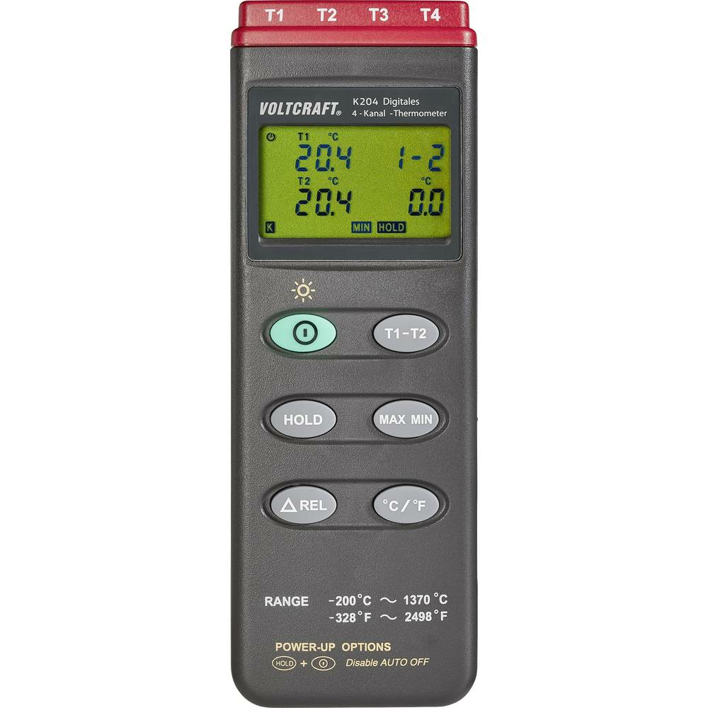 Thermomètre VOLTCRAFT K204 -200 à +1370 °C, capteur de type K