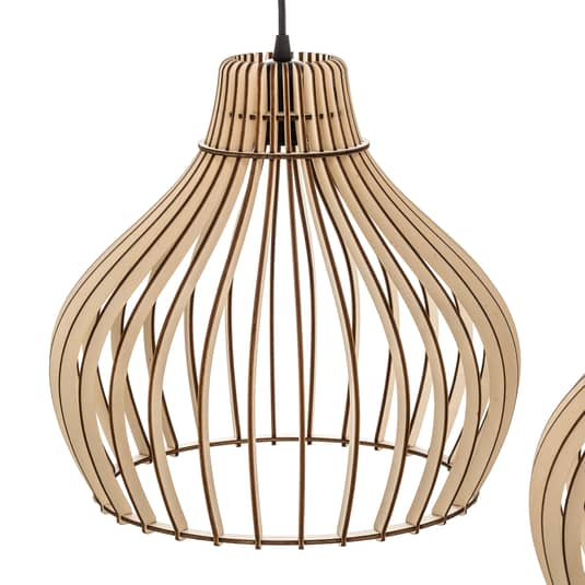 Euluna Barrel Hängeleuchte Deckenlampe Pendelleuchte Lampe E27 Holzschirm H54