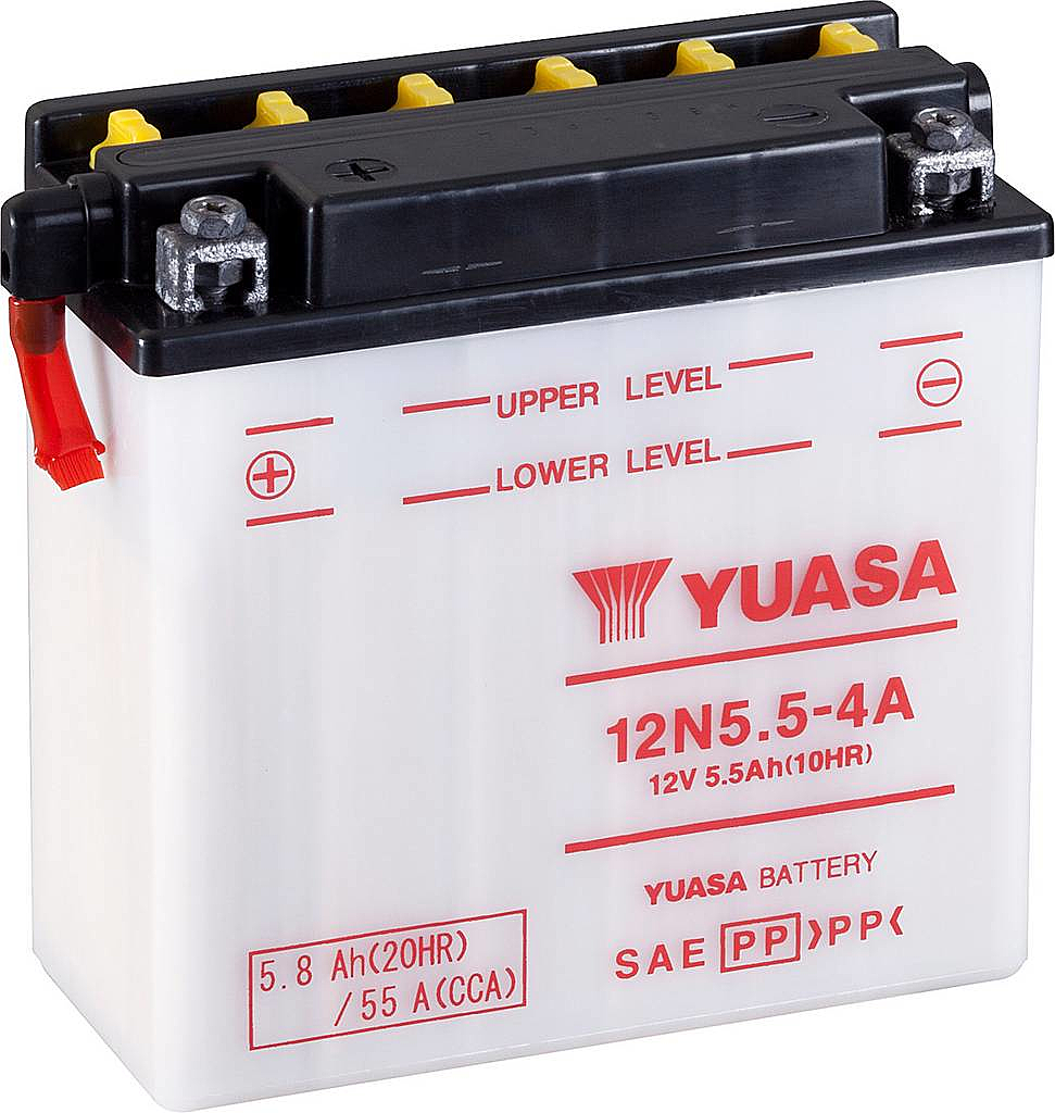 B-Ware Yuasa 12 N5.5 4 A Motorradbatterie Fahrzeug 12 V 5.5 Ah 400 Ml Unbefüllt Batterie