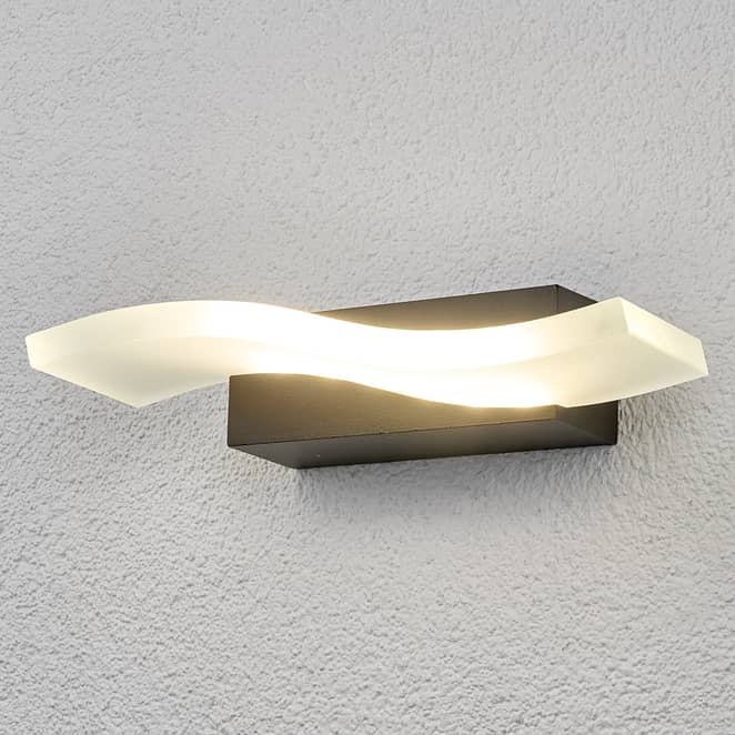 Lindby Wellenförmige LED-Außenwandleuchte Jirka Wandleuchte Wandlampe Wandli661