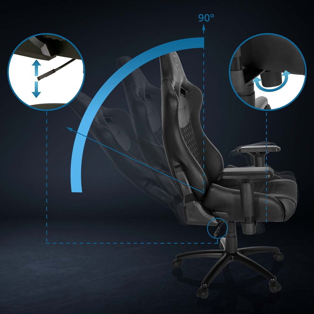 Hjh Office Gaming Stuhl Bürostuhl Gamebreaker Sx 04 Stoff Kunstleder Schwarz B-Ware - 4064323000426