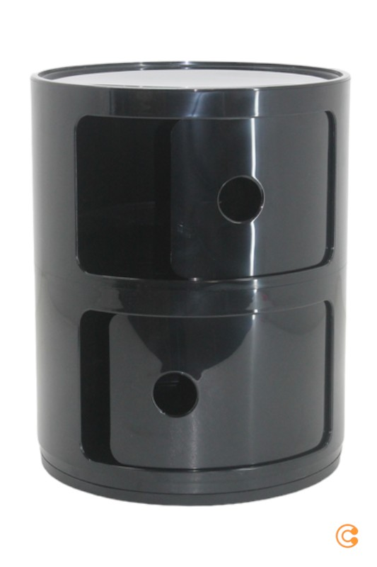 B-Ware Kartell Componibili 4966 Container Regal Containerregal Rundcontainer Schwarz - 8034105781702
