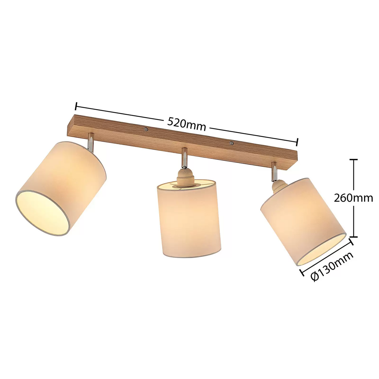 Spot de plafond Lindby Imarin de catégorie B, lampe de plafond, 3 lumières, blanc, culot E27 LED