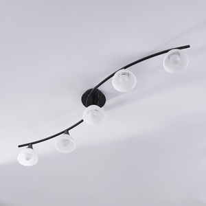 B-Ware Lindby Deckenlampe Pendelleuchte Leuchte Della Schwarz Gold Glas Metall521