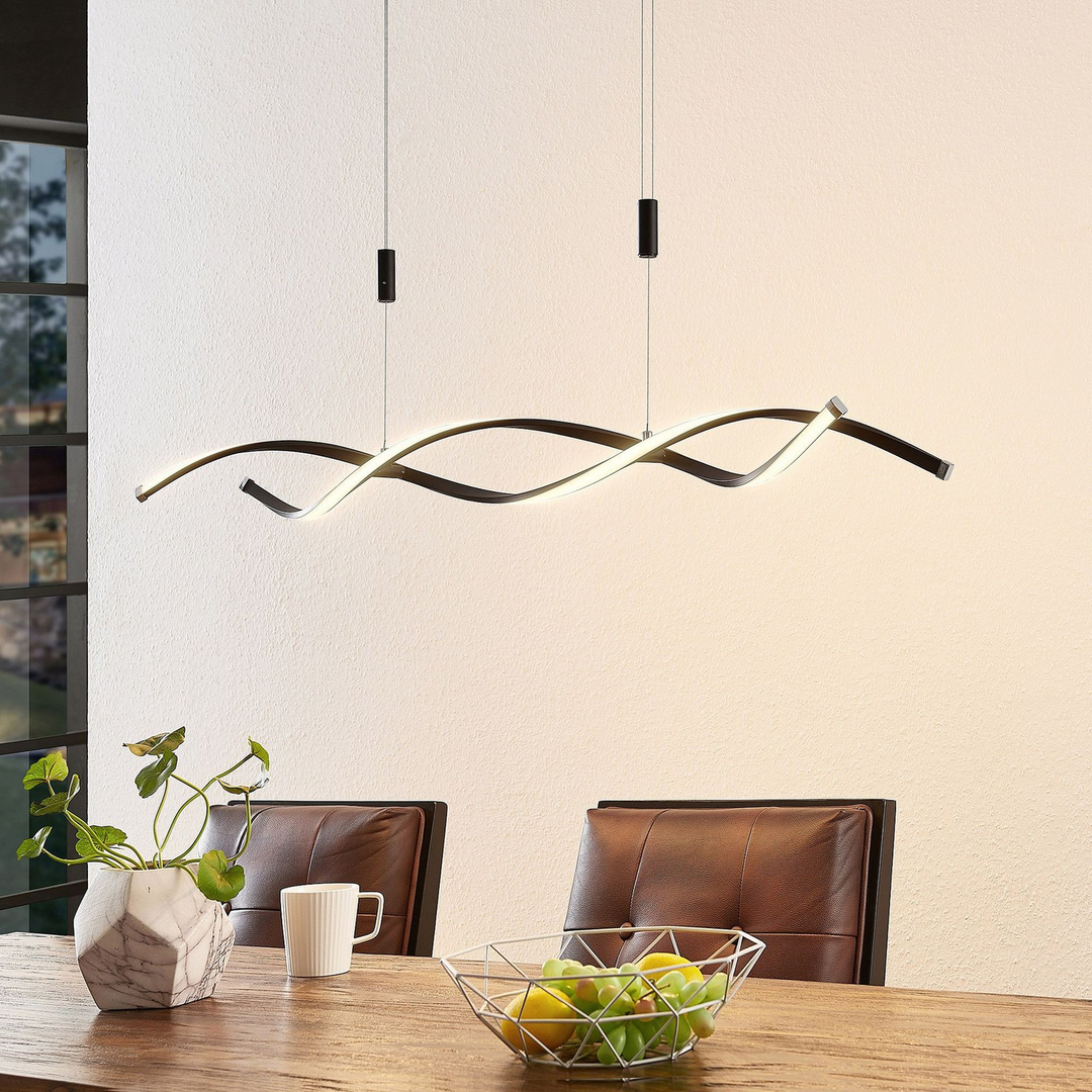 Lindby Welina LED-Hängeleuchte Deckenlampe Pendelleuchte Lampe 24 W schwarz matt