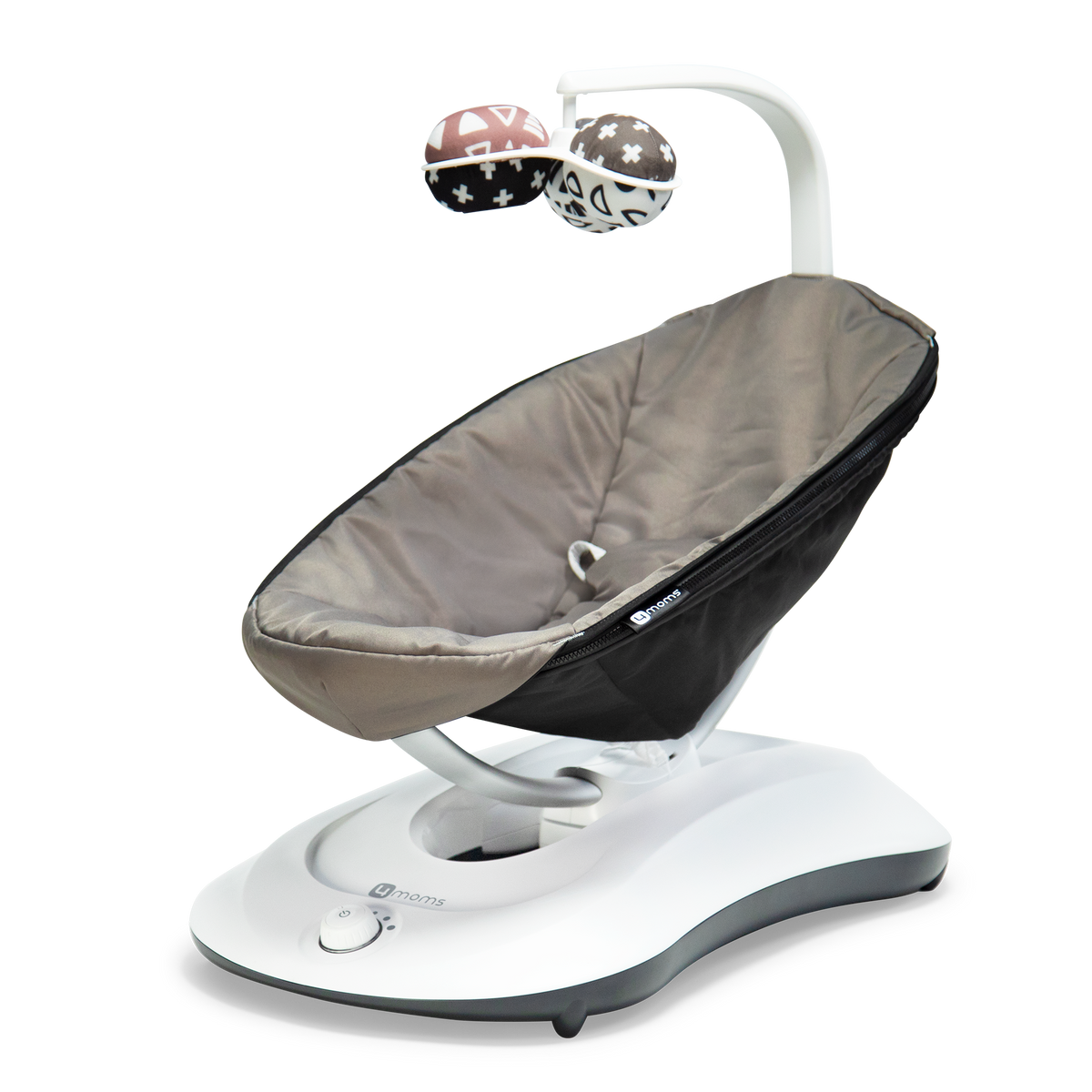 4moms RockaRoo 2.0 Babywippe Bälle Bunt Sicherheitsgurt Netzteil Graphit - 0817980018242