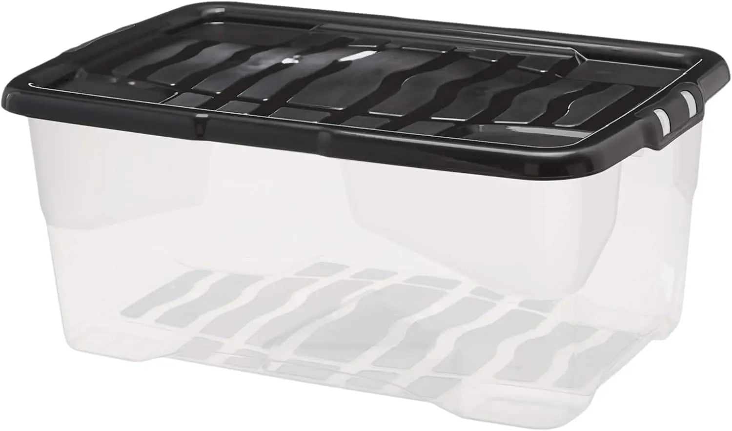 B-Ware Strata Aufbewahrungsbox Curve Box 42 L Mit Deckel Transparent Schwarz 4er Set - 5021711053227