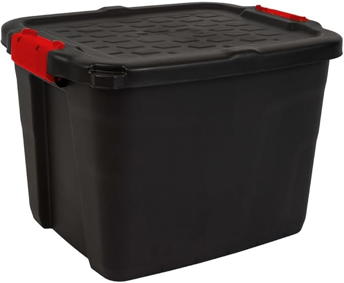 Strata Aufbewahrungsbox Kiste Box 42 L Deckel Abschließbar Innen Außen Schwarz  B-Ware - 5021711059144