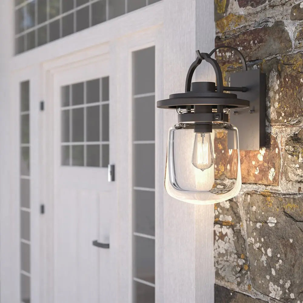 Quoizel Lasalle Medium Wandleuchte Lampe Wandlampe Bronze Glas Klar B-Ware
