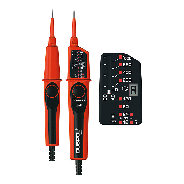 Benning Spannungsprüfer 12 1000 V Ac/Dc 2polig Last Zuschaltbar Duspol Analog B-Ware