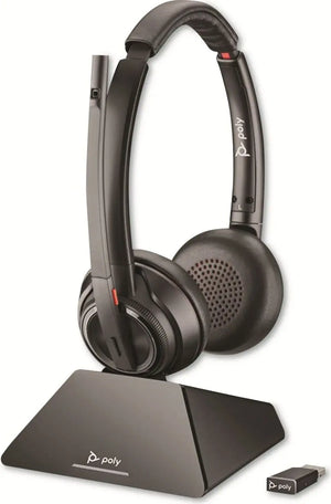 B-Ware Poly Kopfhörer Headset Sprechgarnitur Savi 8220 Uc Dect Usb Noise Cancelling