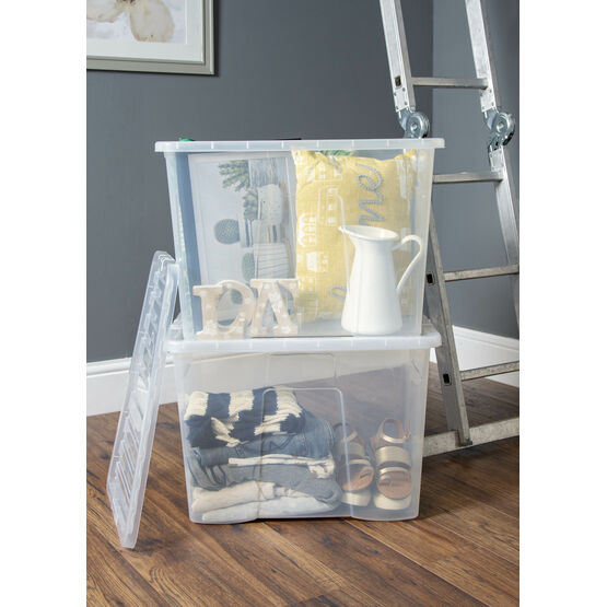 Wham Crystal Aufbewahrungsbox Kiste Aufbewahrung 80 L Deckel 11315 Transparent B-Ware - 5038135113154