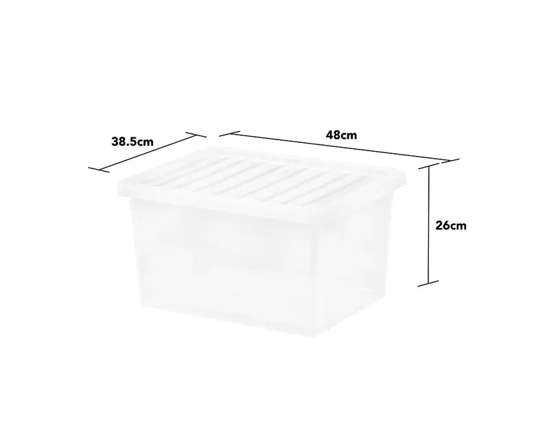 B-Ware Wham Aufbewahrungsbox Kiste Crystal Box Behälter 37 L Deckel Transparent 9 Stück - 5038135254253
