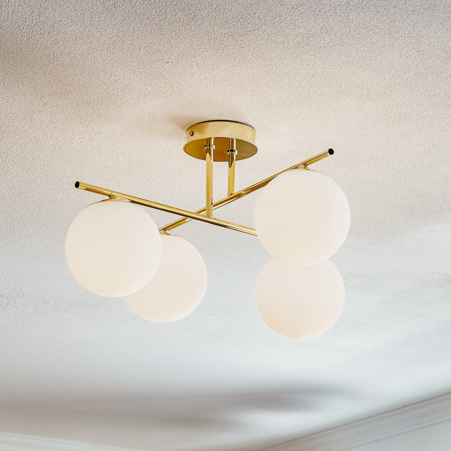 B-Ware Deckenleuchte Aurora Vierflammig Gold Deckenlampe Lampe Wohnzimmerleuchte E14229