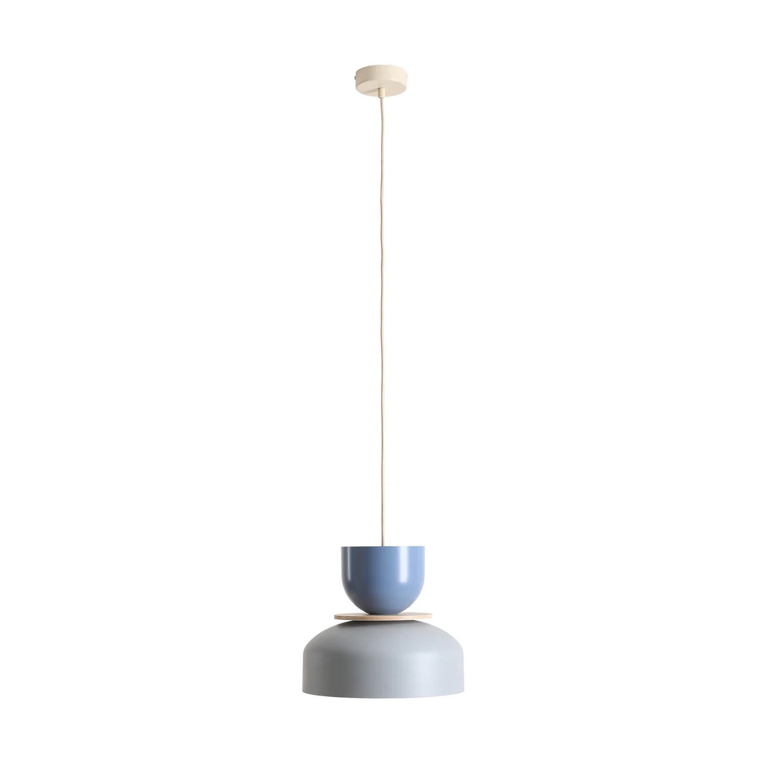 B-Ware Hängeleuchte Uto Grau Blau Metallschirm Deckenlampe Deckenleuchte Lampe Spot
