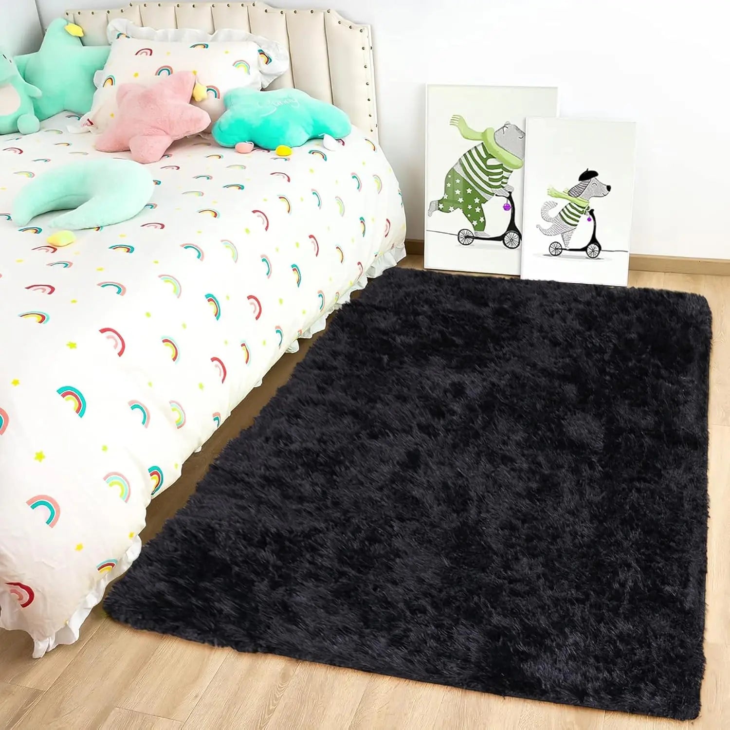 B-Ware Oxford Homeware Teppich Teppichboden Wohnzimmer Schwarz 60 X 110 Cm Rechteckig - 5056095200783