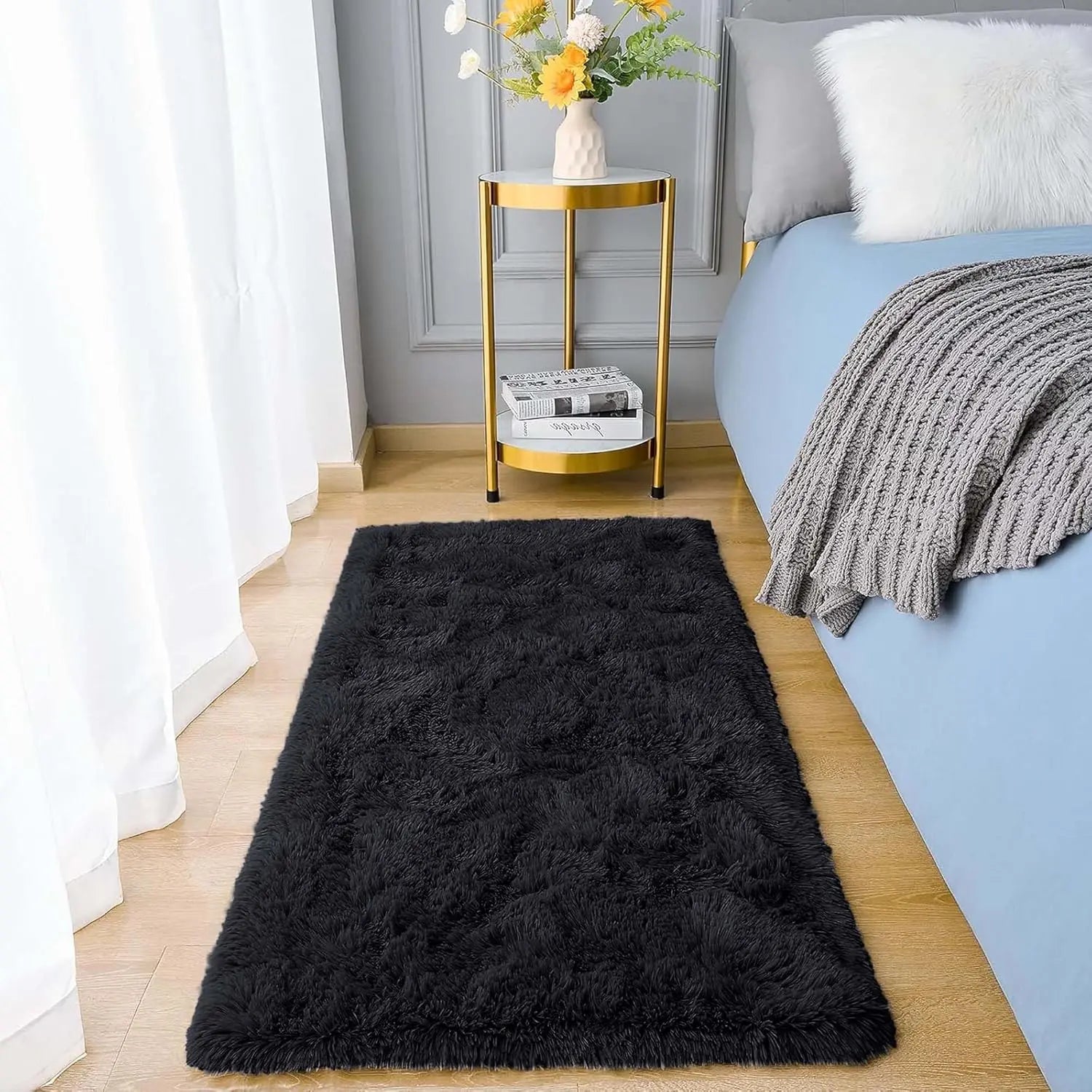 B-Ware Oxford Homeware Teppich Teppichboden Wohnzimmer Schwarz 60 X 110 Cm Rechtec161 - 5056095200783