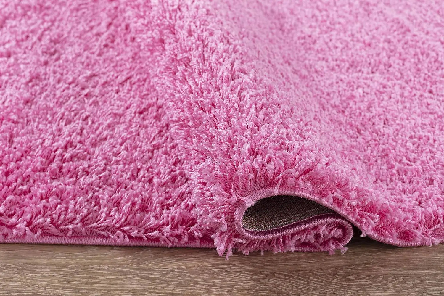 B-Ware Serdim Rugs Teppich Vorleger Shaggy Langflor Pink Rund 120 Cm Wohnzimmer Modern - 5056095201285