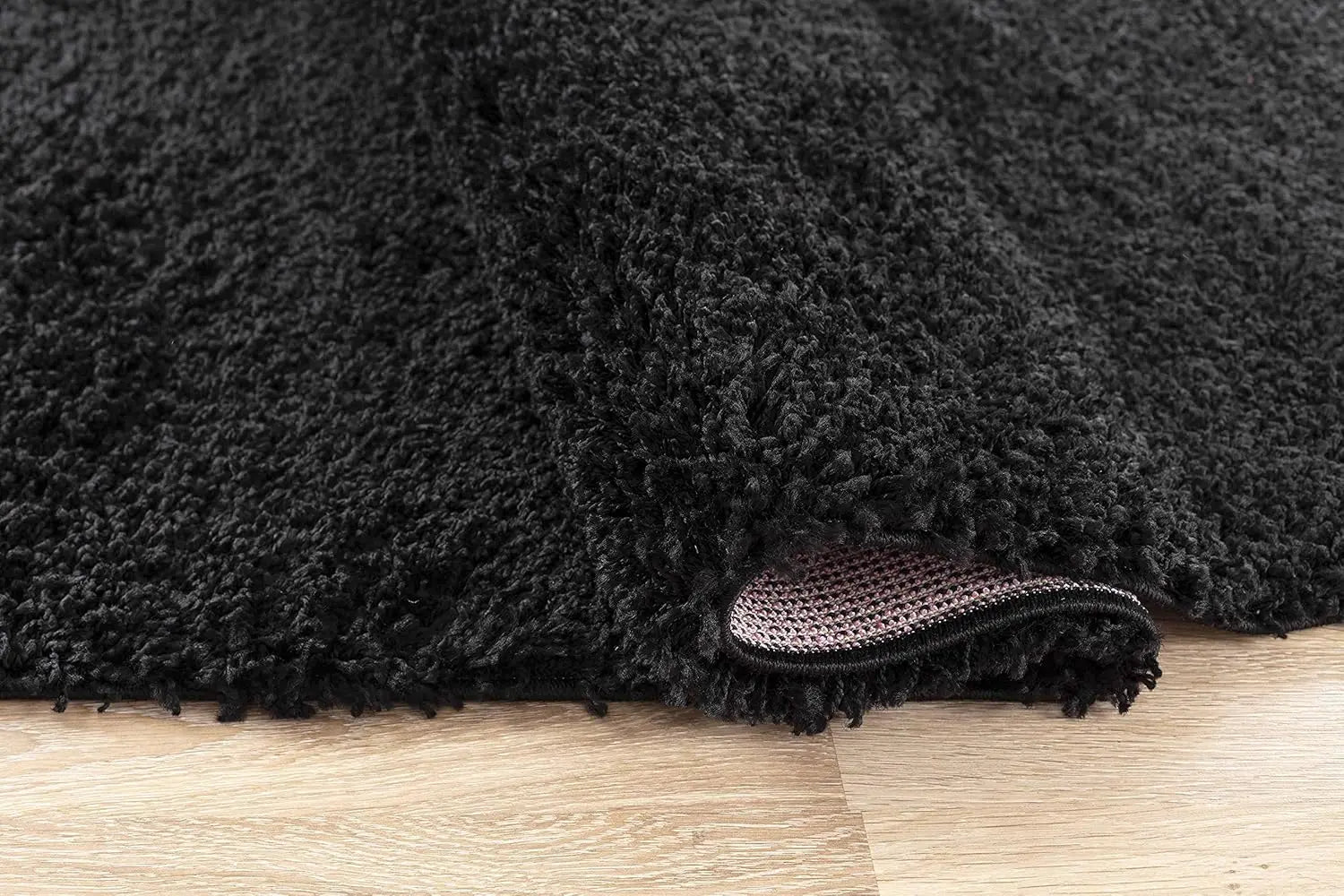 B-Ware Desire Rugs Teppich Teppichboden Shaggy Wohnzimmer Schwarz Einfarbig Rund 120 Cm - 5056095201360