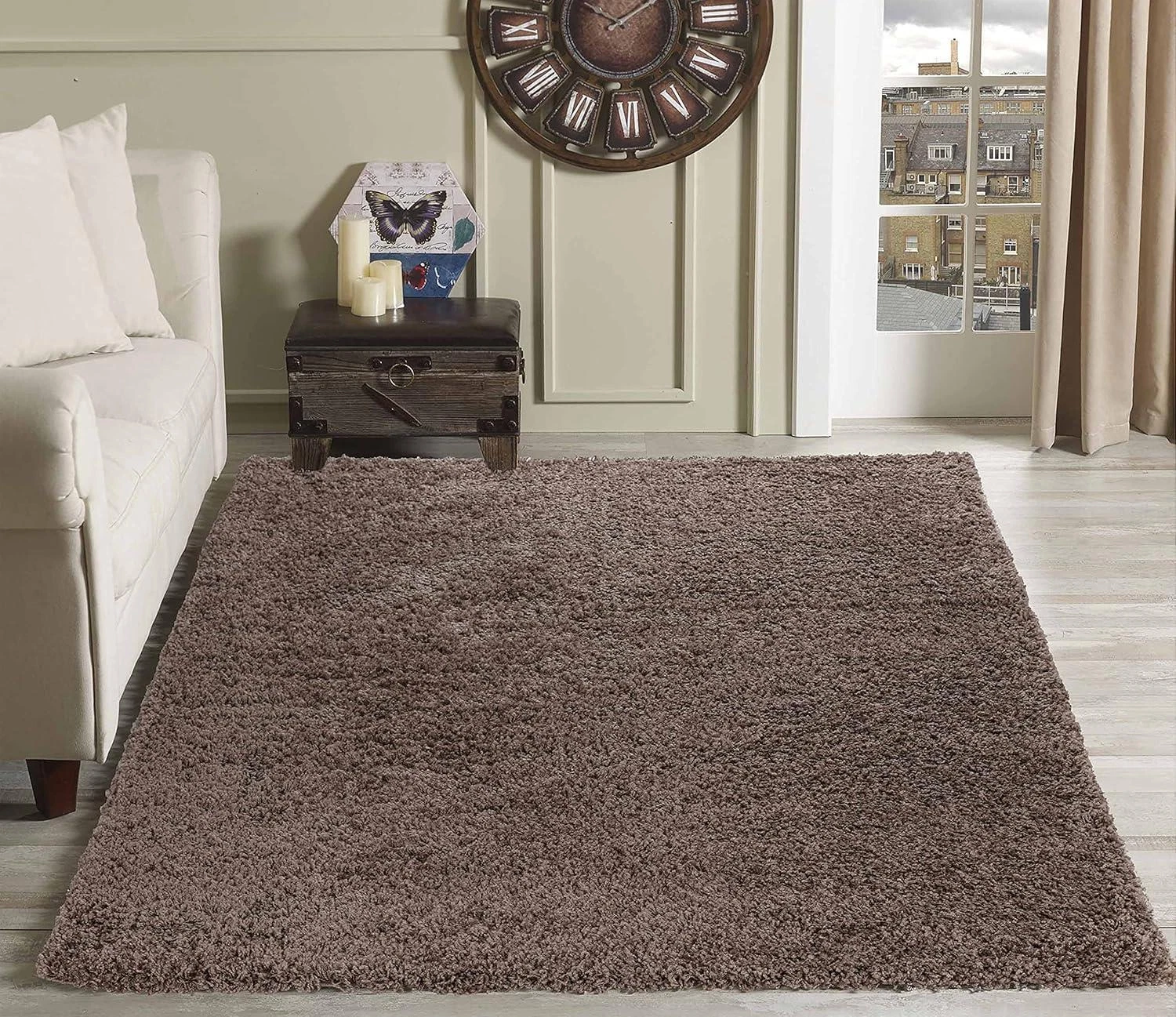 B-Ware Desire Rugs Teppich Bodenmatte Wohnzimmer Teppich Dunkelbeige Rund 120 X 120 Cm